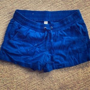 Royal blue linen shorts